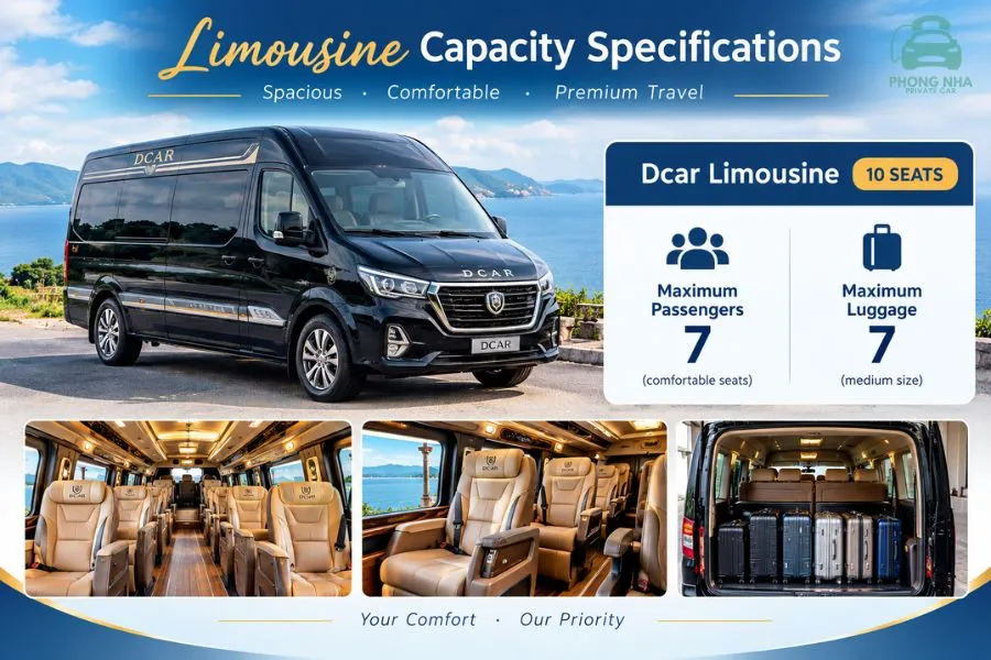 Limousine Capacity - Phong Nha Private Car
